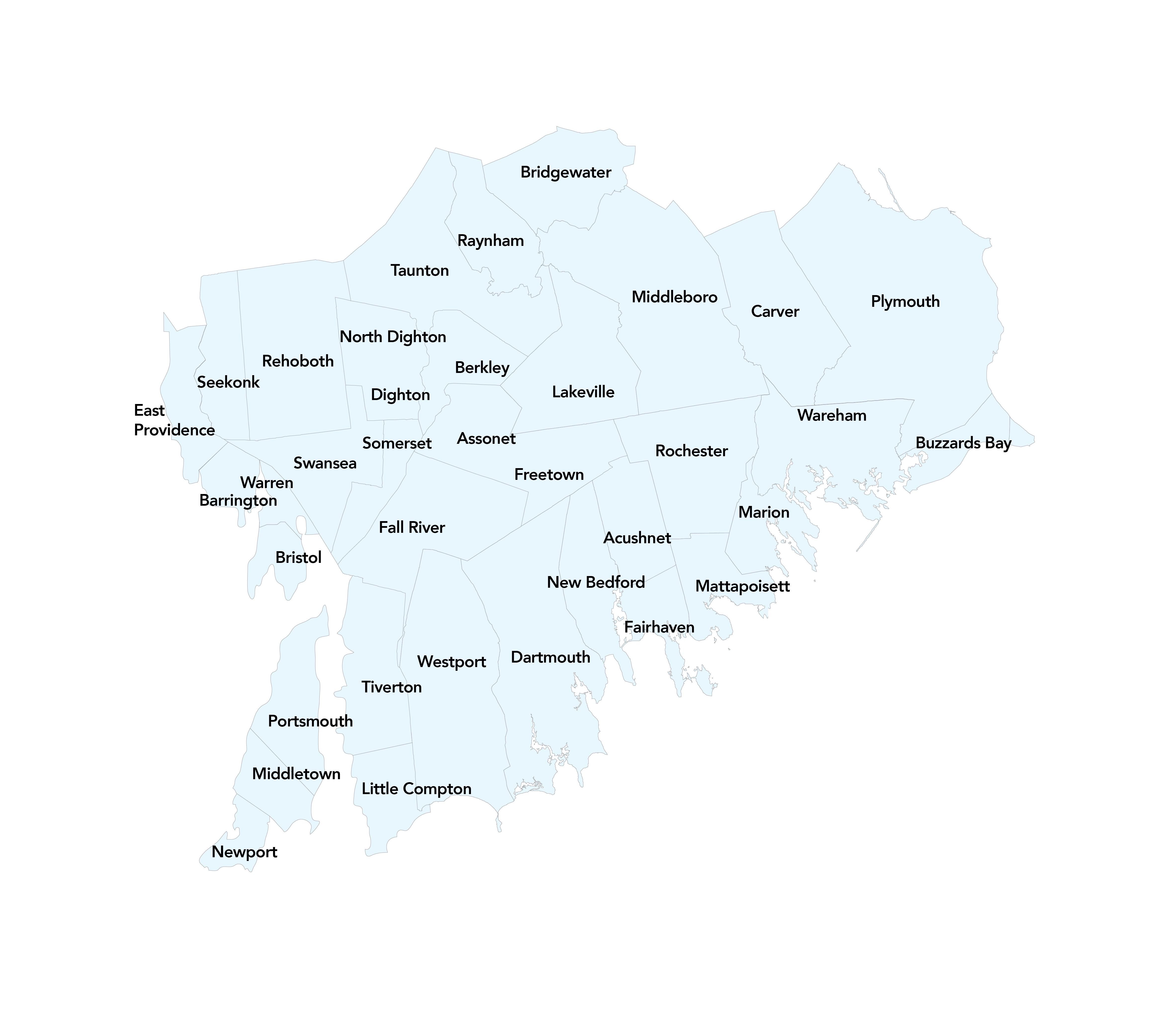 Southcoast Service Area Map