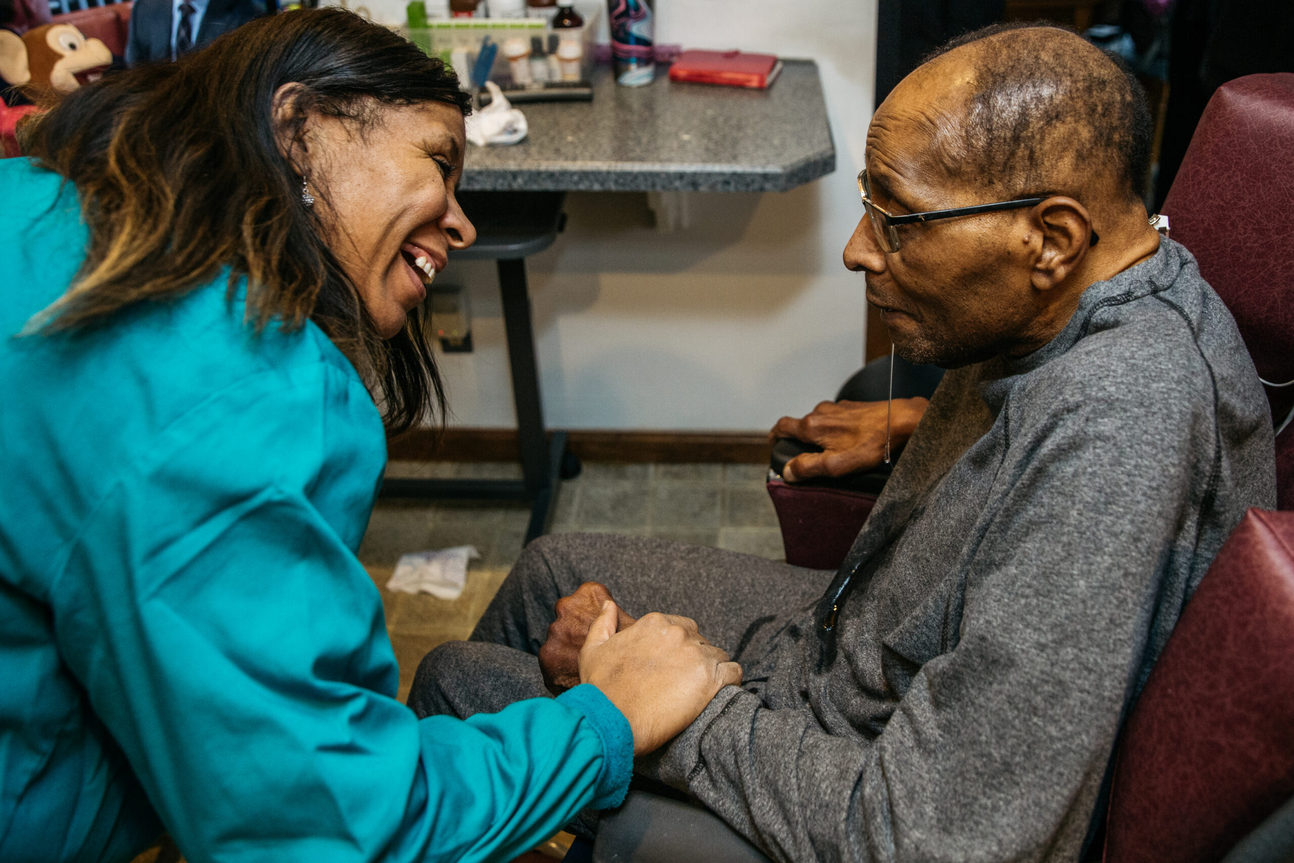 Provider speaking with patient